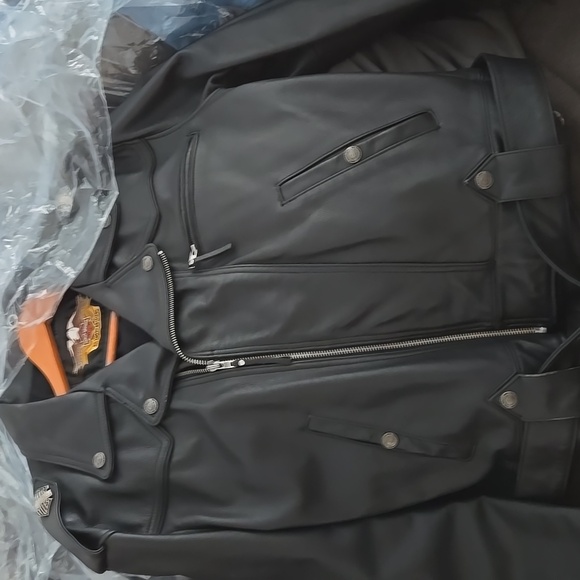 Harley-Davidson Black Leather Jacket with Fringe - Picture 8 of 9